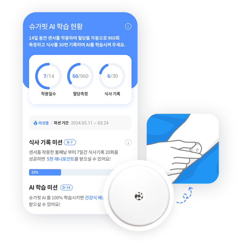 슈가핏 AI 학습현황 체크 예시 이미지